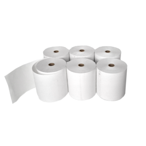Papel térmico 80x80x12 sin BPA - GRAMAJE ESPECIAL 58GR - (60 rollos/caja, 6 rollos/blister)
